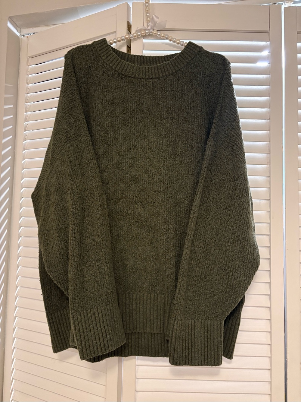 Old Navy SoSoft Crew Neck Tunic Sweater in Avocado Oil (olive green)